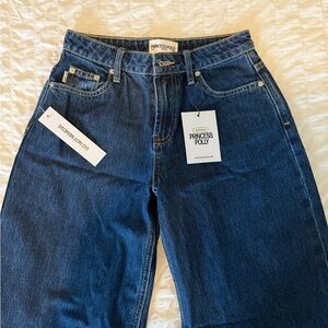 Princess Polly Dark Blue Straight Leg Low Rise Jeans